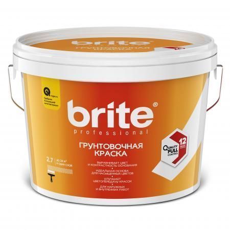 Краска BRITE PROFESSIONAL  грунтовочная белая 2,7 л/3,2 кг