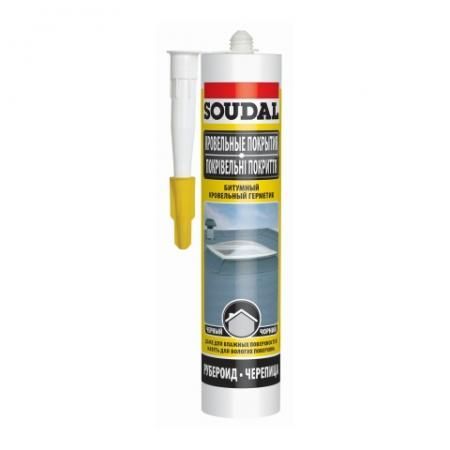 Герметик битумный Soudal Кровельные покрытия (черный, 280мл)