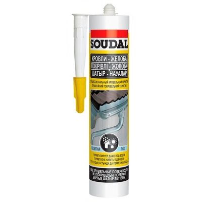 Герметик акриловый Soudal Кровли желоба (280мл, прозрачный)