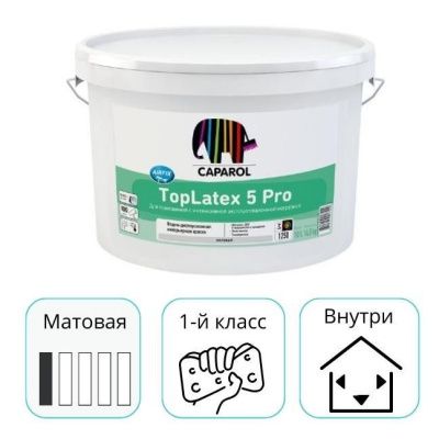 Краска Caparol TopLatex 5 Pro латексная интерьерная База 3 9,4л/12,3 кг