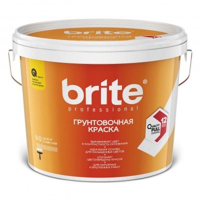 Краска BRITE PROFESSIONAL  грунтовочная белая 9 л/13,14 кг