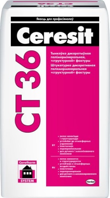 Защитно-отделочная полимерминеральная штукатурка "структурная", Ceresit CT 36